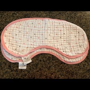 Aden + Anais 2-pk Pink/Gray dot/stripe Burpy Bibs